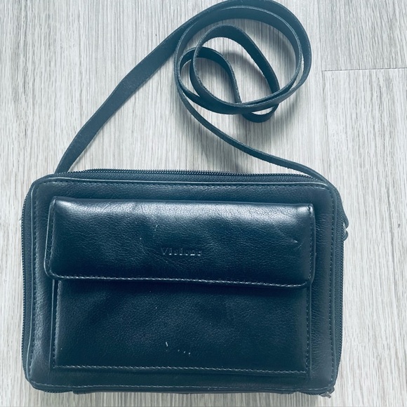 VISIONE CROSSBODY BLACK LEATHER WOMEN VINTAGE BAG - Picture 8 of 8